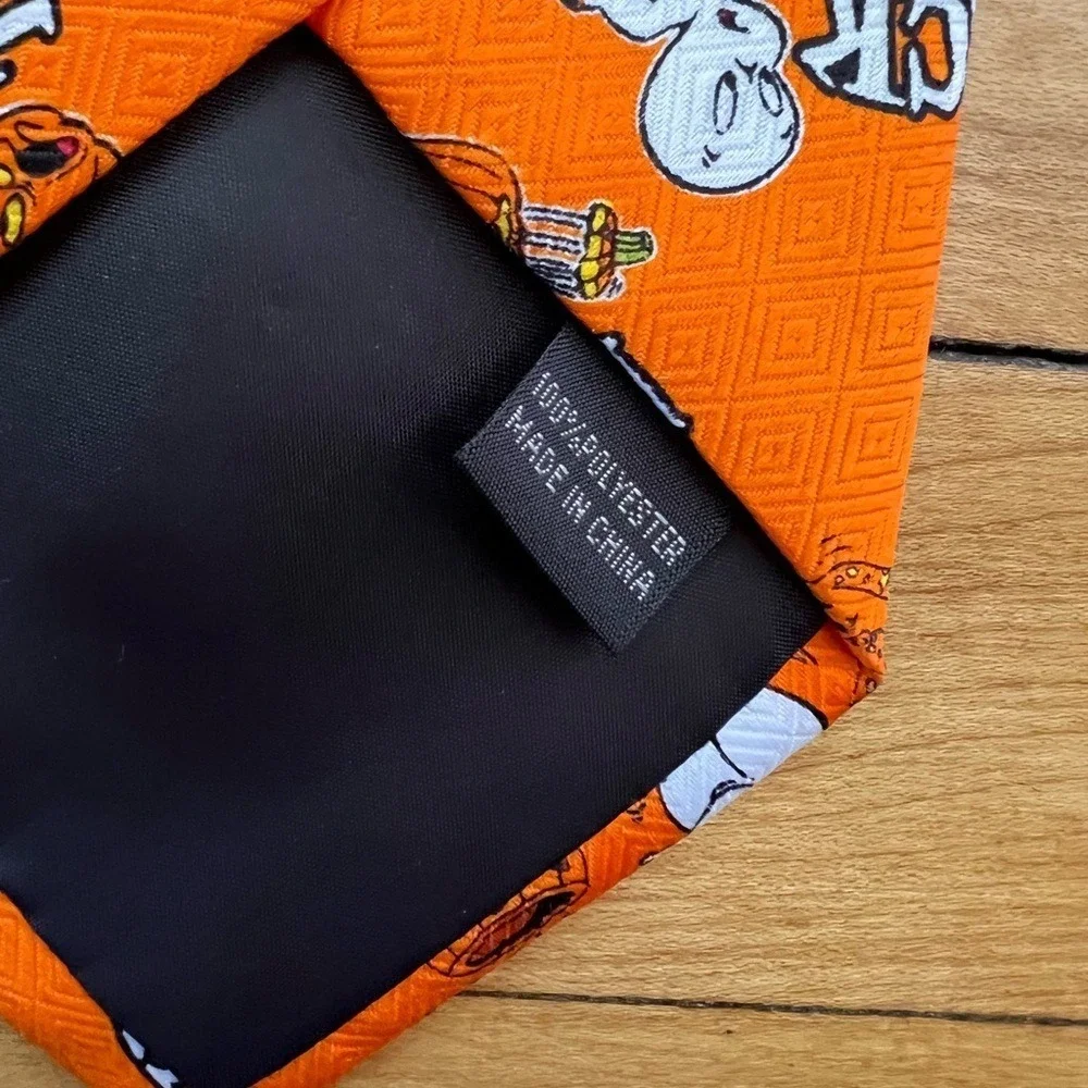 Casper Mens‎ Tie Necktie Orange Multicolor The Friendly Ghost Halloween